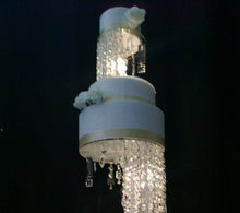 Load image into Gallery viewer, Crystal Illusion cake stand, set of 3 pieces , chandelier wedding cake stand and separators with LED Lights by Crystal wedding uk
