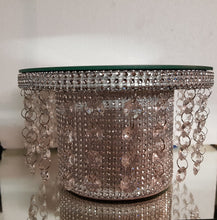 Load image into Gallery viewer, Real crystal tiered stacked crystal cake stands and separators with led by Crystal wedding uk

