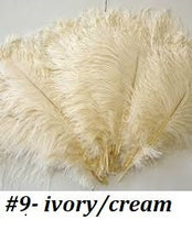 Load image into Gallery viewer, Wedding feather fan &amp; buttonhole set, brides 16" ostrich fan, wedding hand fan any colour as custom made
