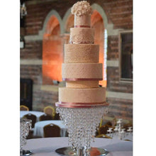 Load image into Gallery viewer, Chandelier Cake Stand 12″ LED Lights – Crystal Wedding Cake Display Stand – Luxury Acrylic &amp; Lights Cake Holder
