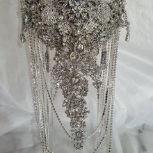 Load image into Gallery viewer, Luxury Brooch bouquet.7&quot; Jewel crystal wedding bouquet, Bridal Brooch Bouquet,cascade Jewel bouquet by Crystal wedding uk

