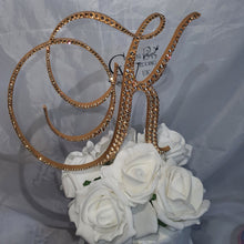 Load image into Gallery viewer, Swarovski Crystal Cake Topper: 5" Monogram Rhinestone Letter
