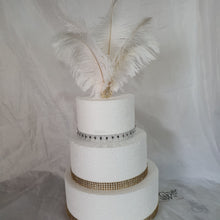 Load image into Gallery viewer, Rhinestone Ostrich Feather Cake Topper: 1920s Gatsby Decor

