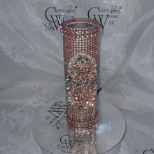 Load image into Gallery viewer, Bling Bouquet Holder, rhinestone crystal Diamonte holder, Rhinestone &amp; pearl Wedding Bouquet Holder , Glam Bling Bouquet Holders
