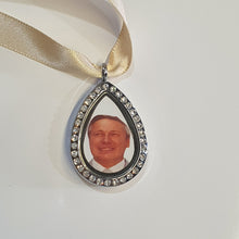 Load image into Gallery viewer, Locket Necklace + photo [ Minimalist necklace [Silver Locket with Photo [ Necklace double sided[ Mothers Day Gift by Crystal wedding UK
