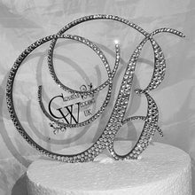 Load image into Gallery viewer, Swarovski Crystal Letter Cake Topper: 8" Rhinestone Monogram
