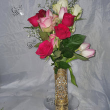 Load image into Gallery viewer, Bling rhinestone Wedding Bouquet Holder: Crystal Diamante jewel handle
