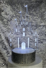 Load image into Gallery viewer, Personalized LED Castle Cake Topper: Engraved Acrylic Fairy Tale Decor
