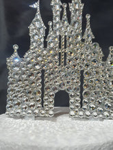 Load image into Gallery viewer, Castle Cake topper -large size, Swarovski crystal elements - FAIRYTALE CASTLE design, Cake decoration by Crystal wedding uk
