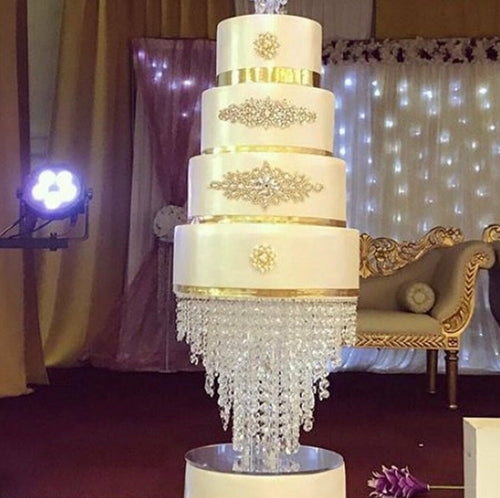 Cake stand Chandelier cake stand [ crystal cake stand [ wedding cake stand + LED lights by Crystal wedding uk
