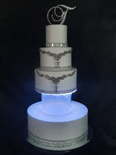 Load image into Gallery viewer, LED cake separator, diffused/ frosted Light up wedding cake divider, cake spacer by Crystal wedding uk
