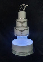Load image into Gallery viewer, LED cake separator, diffused/ frosted Light up wedding cake divider, cake spacer by Crystal wedding uk

