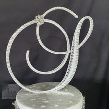 Load image into Gallery viewer, Crystal &amp; Pearl mix Letter 6&quot; monogram lnitial, LARGE rhinestone , cake topper jewel letters decorations.
