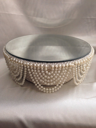 Ivory Pearl cake stand, wedding cake stand, round or square by Crystal wedding uk