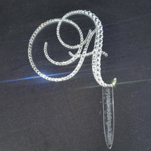 Load image into Gallery viewer, Real Crystal Letter 5&quot; cake topper. Front &amp; back both covered rhinestones,Cake Topper decor, Wedding rhinestone cake topper,any jewel letter
