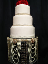Load image into Gallery viewer, Wedding cake stand, Pearl &amp; crystal cake plate. by Crystal wedding uk
