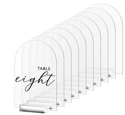 Wedding Table Numbers,Arched Table Numbers Printed Acrylic Table sign, Custom Wedding Reception Sign, Wedding Signs, by Crystal Wedding UK