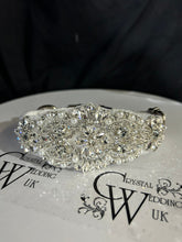 Load image into Gallery viewer, Personalised Luxury Velvet Dog Collar: Silver Rhinestones &amp; Pearls, Wedding Pet Collar

