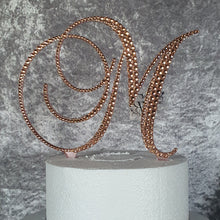 Load image into Gallery viewer, Real Crystal Letter 5" cake topper. Front &amp; back both covered rhinestones,Cake Topper decor, Wedding rhinestone cake topper,any jewel letter
