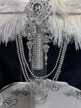 Load image into Gallery viewer, 22&quot; Wedding feather fan,ostrich fan, wedding hand fan, Great Gatsby any colour -custom made to order by Crystal Wedding UK
