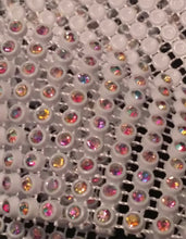 Load image into Gallery viewer, AB Aurora Borealis Rhinestone ribbon, Diamond Mesh, Diamante Bling, Crystal trim 1 METER cake trim. by Crystal wedding uk
