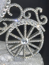 Load image into Gallery viewer, Crystal Carriage Cake topper -Swarovski crystal elements- And the Fairytale begins. Princess carriage, Cake decoration by Crystal Wedding UK
