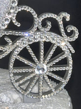 Load image into Gallery viewer, Carriage Cake topper - Swarovski crystal elements - FAIRYTALE Princess carriage design, Cake decoration by Crystal wedding uk
