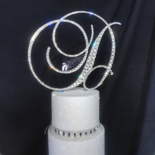 Load image into Gallery viewer, Swarovski Crystal Cake toppers 5&#39;&#39; [ Any Letter monogram custom cake topper [ bling cake topper [ rhinestone cake topper
