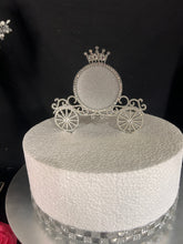 Load image into Gallery viewer, Crystal Carriage Cake topper -Swarovski crystal elements- And the Fairytale begins. Princess carriage, Cake decoration by Crystal Wedding UK
