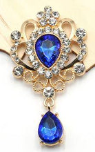 Load image into Gallery viewer, Rhinestone Cake Brooch (Set of 3) Gold Plated Wedding cake Decoration

