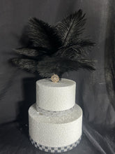 Load image into Gallery viewer, Rhinestone Ostrich Feather Cake Topper: 1920s Gatsby Decor
