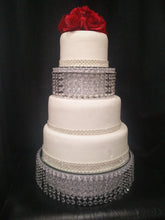 Load image into Gallery viewer, Faux Crystal Diamante cake separator 6&quot; 8&quot; 10&quot; 12&quot; &amp; light feature by Crystal wedding uk
