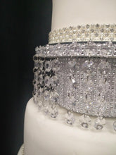 Load image into Gallery viewer, Faux Crystal Diamante cake separator 6" 8" 10" 12" &amp; light feature by Crystal wedding uk

