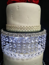 Load image into Gallery viewer, Faux Crystal Diamante cake separator 6&quot; 8&quot; 10&quot; 12&quot; &amp; light feature by Crystal wedding uk
