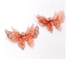 Load image into Gallery viewer, 3d silver Metal Butterfly cake topper set
