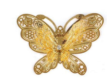 Load image into Gallery viewer, 3d silver Metal Butterfly cake topper set
