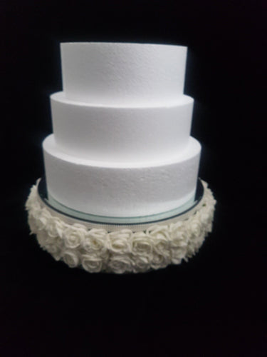 Rose cake stand with mirror top by Crystal wedding uk