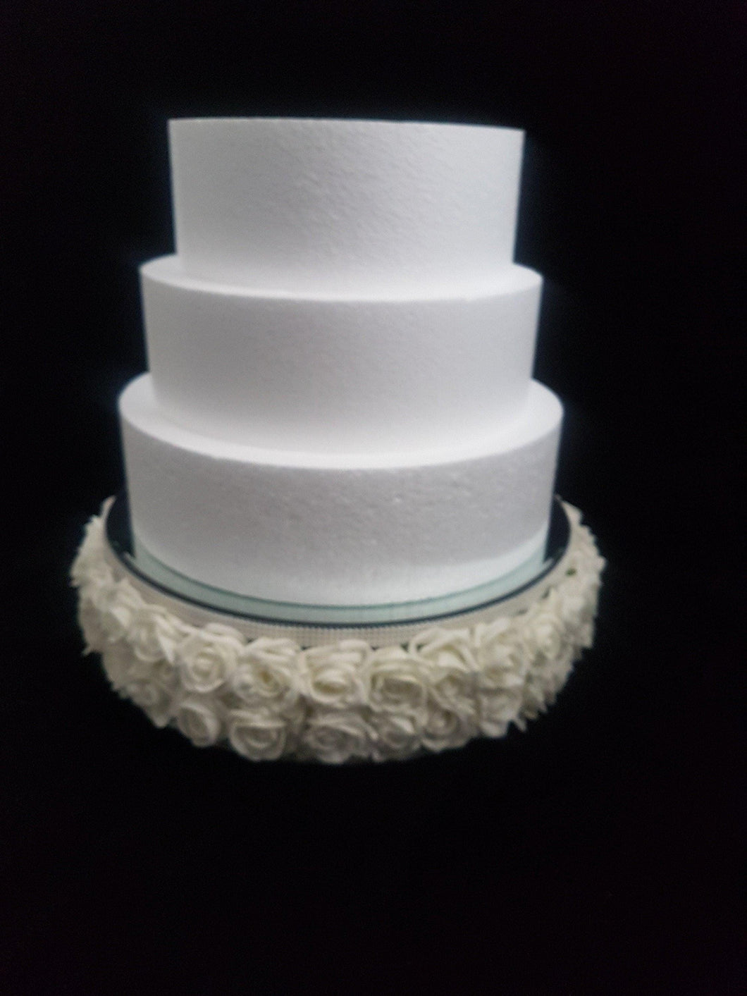 Rose cake stand with mirror top by Crystal wedding uk