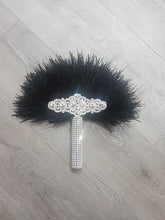 Load image into Gallery viewer, Feather Fan bouquet luxury alternative Bouquet Great Gatsby wedding style -ANY COLOUR Artificial bouquet by Crystal wedding uk
