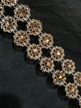 Load image into Gallery viewer, Diamante &amp; flower design Cake Trim 1 metre by Crystal wedding uk

