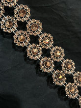 Load image into Gallery viewer, Diamante &amp; flower design Cake Trim 1 metre by Crystal wedding uk
