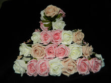 Load image into Gallery viewer, Rose tier cake dividers, Rose wedding cake decorations
