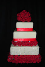 Load image into Gallery viewer, Rose tier cake dividers, Rose wedding cake decorations

