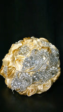 Load image into Gallery viewer, Crystal brooch wedding bouquet- by Crystal wedding uk
