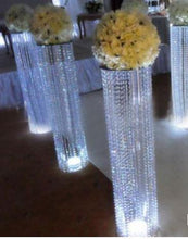 Load image into Gallery viewer, 6pcs Acrylic table centerpiece, + LED lights, Hanging Chandelier stand, Wedding Table , Aisle Event Decoration by Crystal wedding uk
