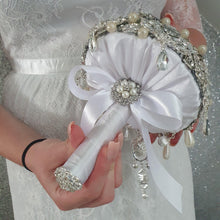 Load image into Gallery viewer, Crystal cascade brooch bouquet, jewel bouquet, alternative Great Gatsby style wedding flowers. by Crystal wedding uk
