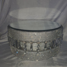 Load image into Gallery viewer, Diamante or Pearl crystal linked Podium style cake stand by Crystal wedding uk
