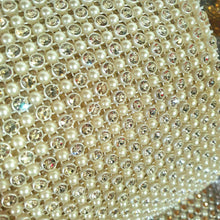 Load image into Gallery viewer, Mr &amp; Mrs + personalised with wedding date- REAL CRYSTAL stones covered wedding cake stand + lights by Crystal wedding uk
