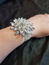 Load image into Gallery viewer, Wrist corsage ,Crystal rhinestone Wedding Cuff, bridesmaid Bracelet by Crystal wedding uk
