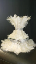 Load image into Gallery viewer, Ostrich Feather cake stand ,GATSBY 1920&#39;s style wedding cake stand - many colours - all sizes by Crystal wedding uk
